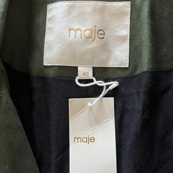 Maje Guesna Dark Khaki Jacket (NWT) - Picture 12 of 16